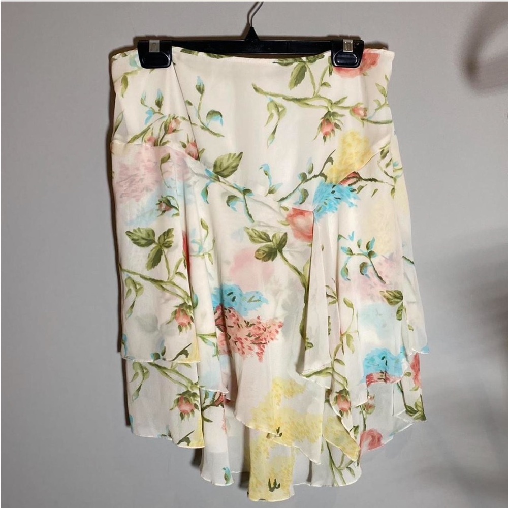 Spring floral midi skirt